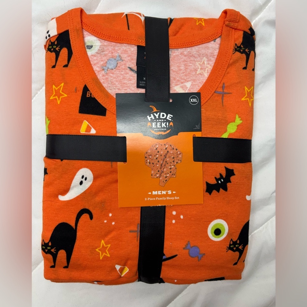 Hyde & Eek! mens Orange Halloween Pajama Set size XXl pants and long shirt